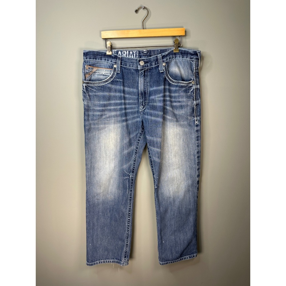 Ariat M4 Low Rise Boot Cut Jeans Mens 38x30 Blue Cotton Denim
